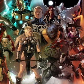 Kostenloses Marvel Comics Characters Wallpaper für iPad mini