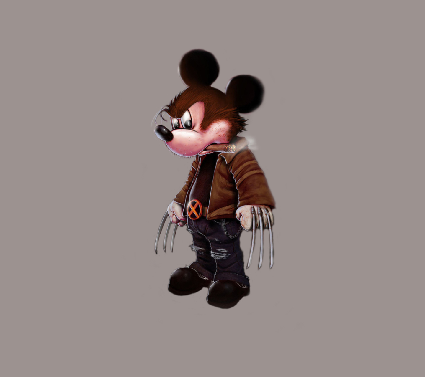 Обои Mickey Wolverine Mouse 1440x1280