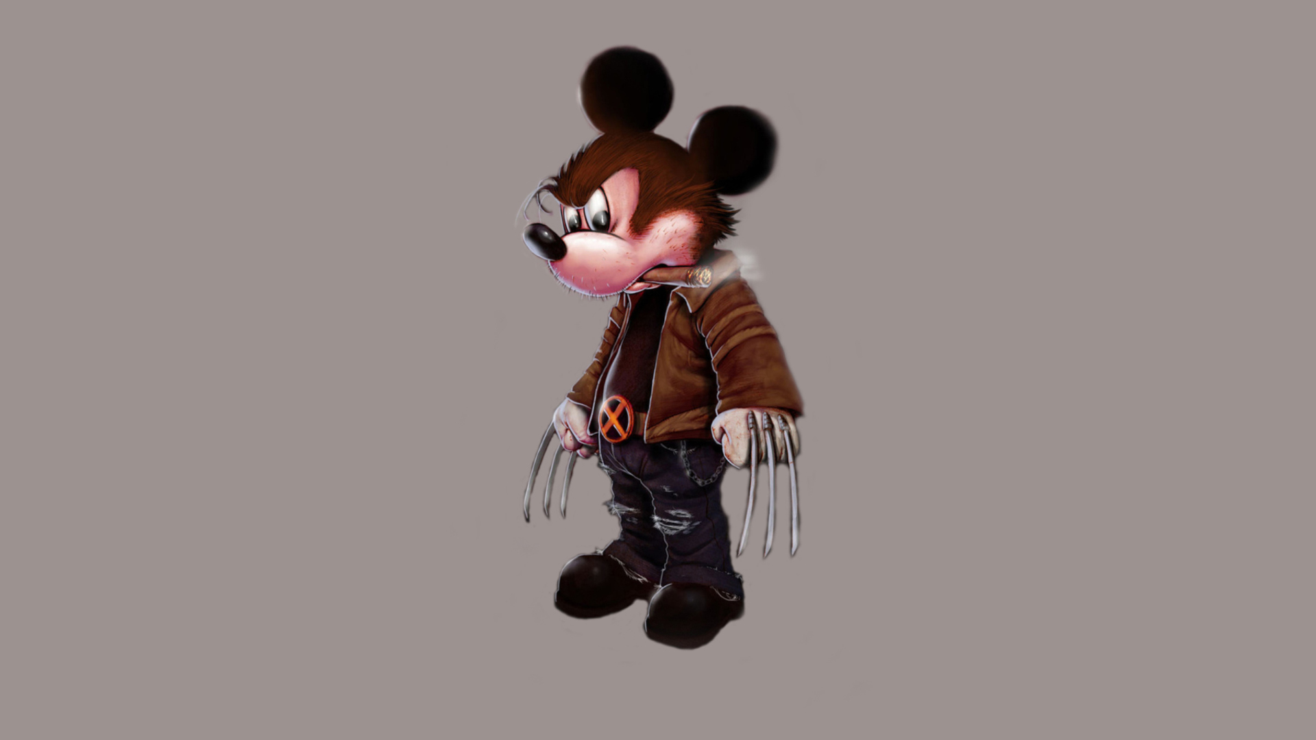 Обои Mickey Wolverine Mouse 1920x1080