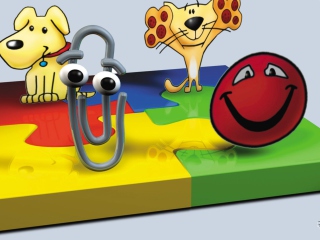 Screenshot №1 pro téma 3D Paper Clip Friends 320x240