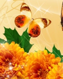 Fondo de pantalla Autumn Butterflies Shines 128x160