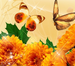 Картинка Autumn Butterflies Shines для телефона и на рабочий стол iPad 2