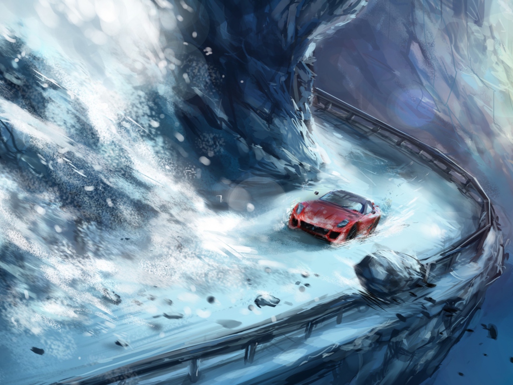 Extreme Driving Painting wallpaper 1024x768