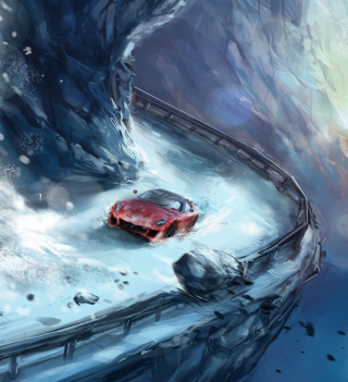 Kostenloses Extreme Driving Painting Wallpaper für iPad
