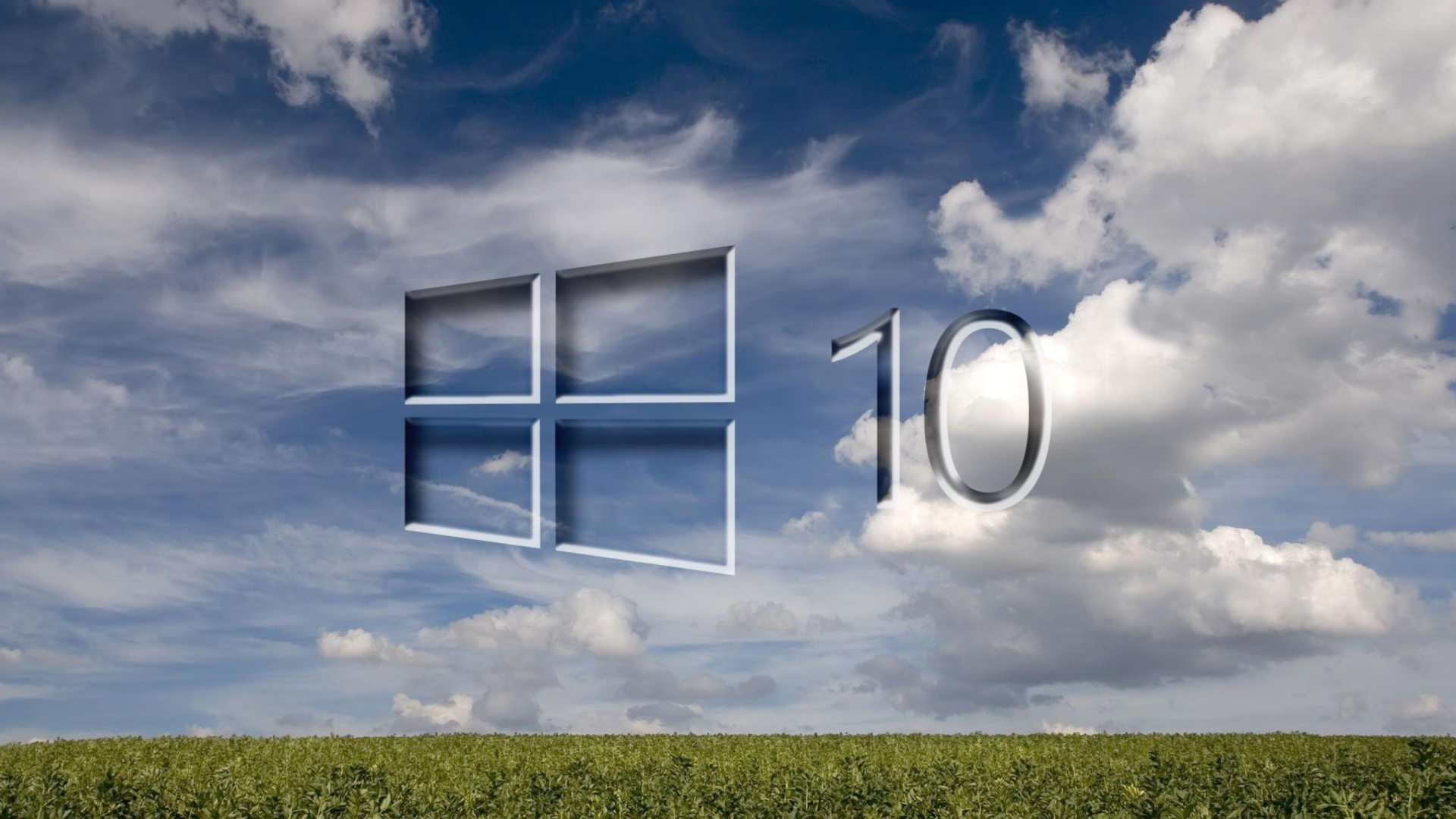 Обои Windows 10 Grass Field 1920x1080