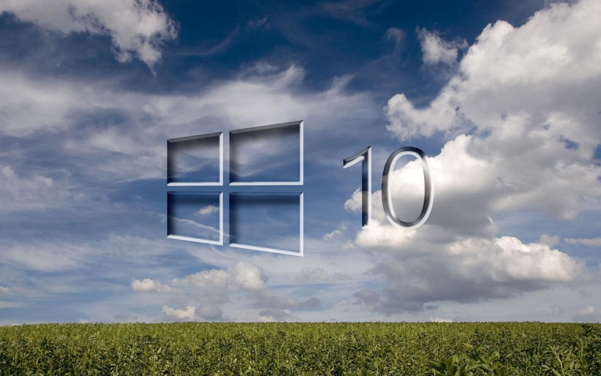 Обои Windows 10 Grass Field 1920x1200