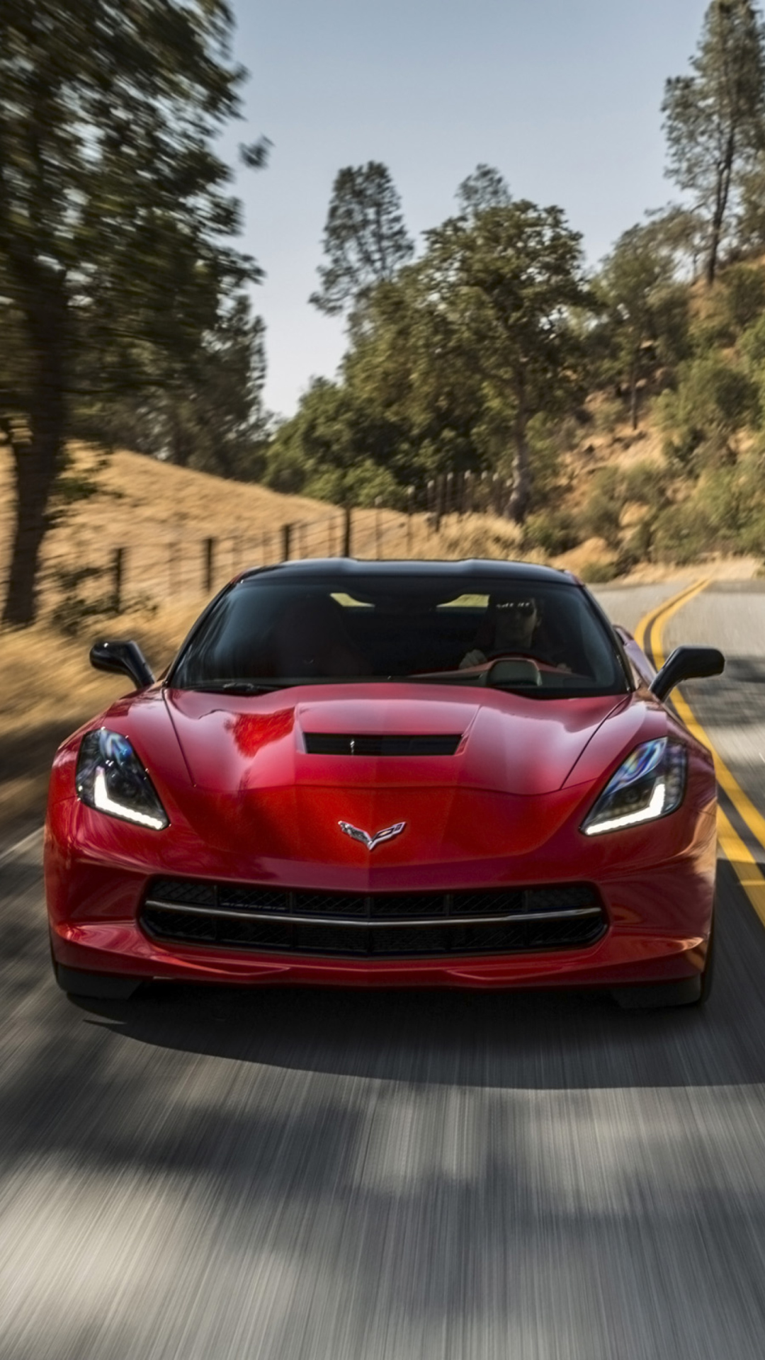 Das 2014 Red Chevrolet Corvette Stingray Wallpaper 1080x1920