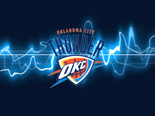 Das Oklahoma City Thunder Logo 3D Wallpaper 320x240