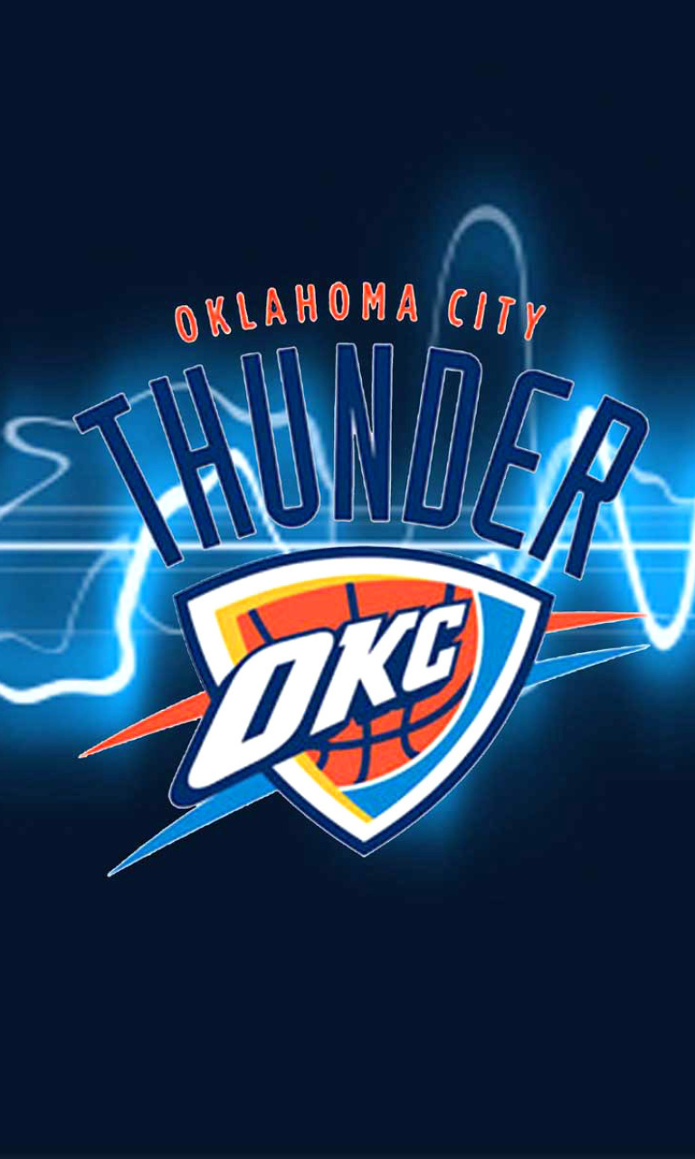 Oklahoma City Thunder Logo 3D wallpaper 768x1280