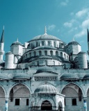 Sultan Ahmed Mosque in Istanbul wallpaper 128x160