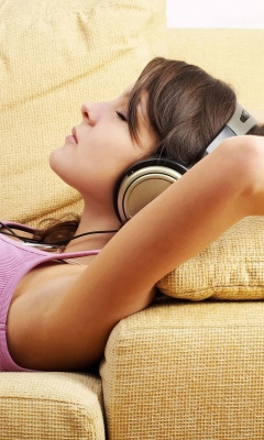 Relax in Headphones wallpaper 240x400
