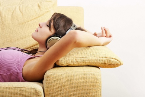 Relax in Headphones wallpaper 480x320