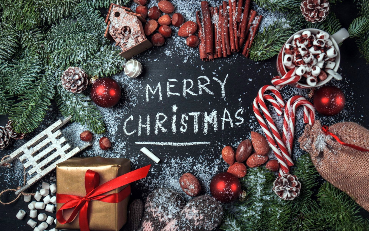 Das December Merry Christmas Happy Holidays Wallpaper 1280x800