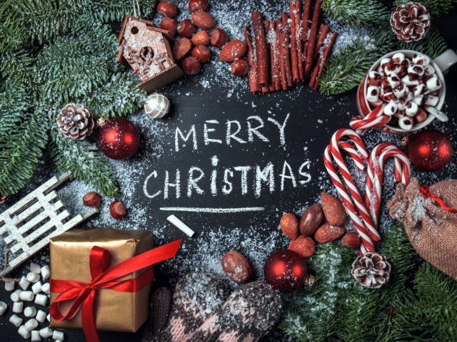 Das December Merry Christmas Happy Holidays Wallpaper 640x480