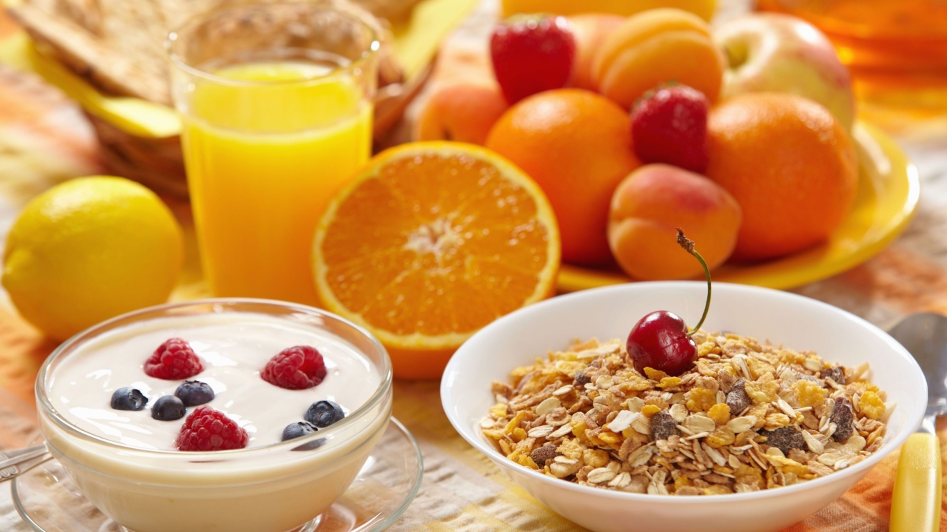 Healthy breakfast nutrition wallpaper 1366x768