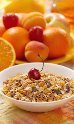 Fondo de pantalla Healthy breakfast nutrition 240x400