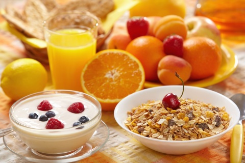 Healthy breakfast nutrition wallpaper 480x320