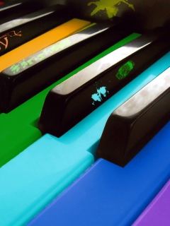 Das Colorful Piano Keyboard Wallpaper 240x320