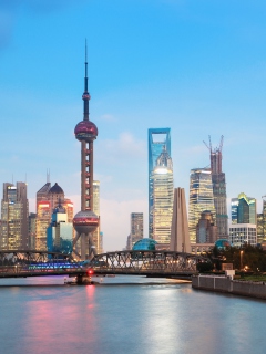 Das Shanghai Cityscape Wallpaper 240x320