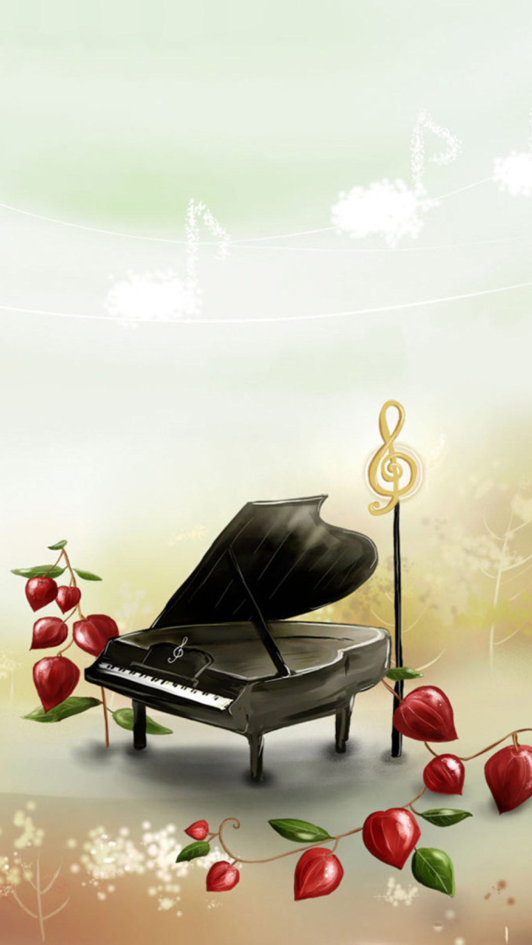 Das Piano And Notes Wallpaper 1080x1920