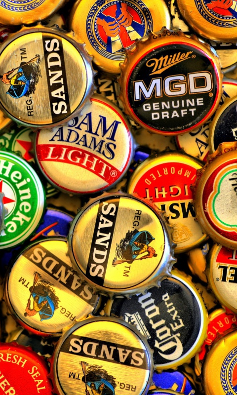 Screenshot №1 pro téma Beer caps - Amstel, Sands, Miller 480x800