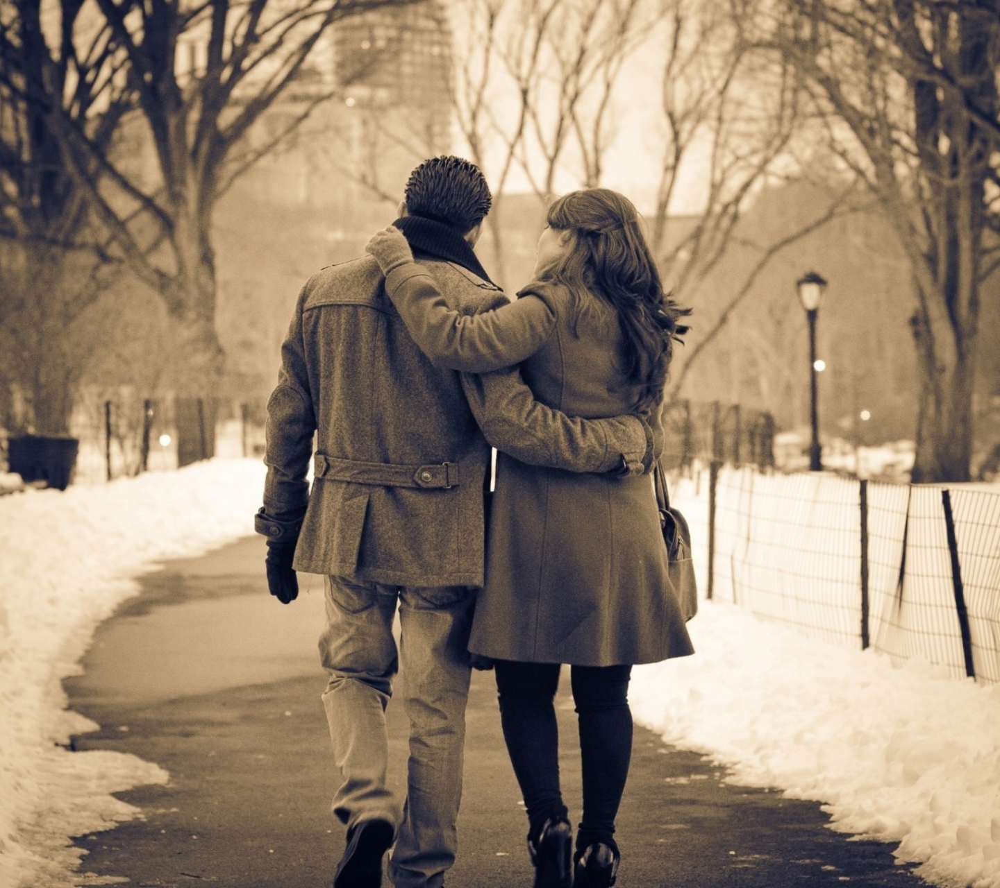 Romantic Walk In The Park wallpaper 1440x1280