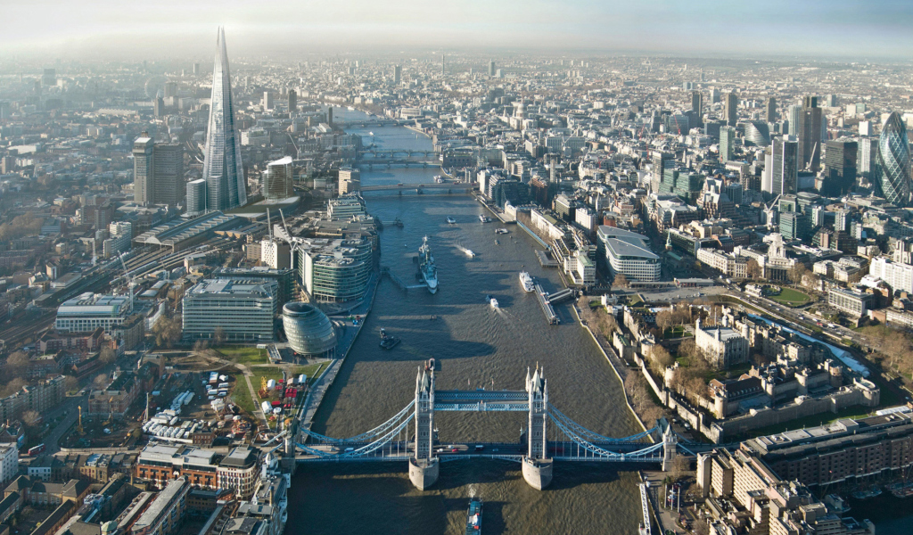 Fondo de pantalla River Thames London England 1024x600