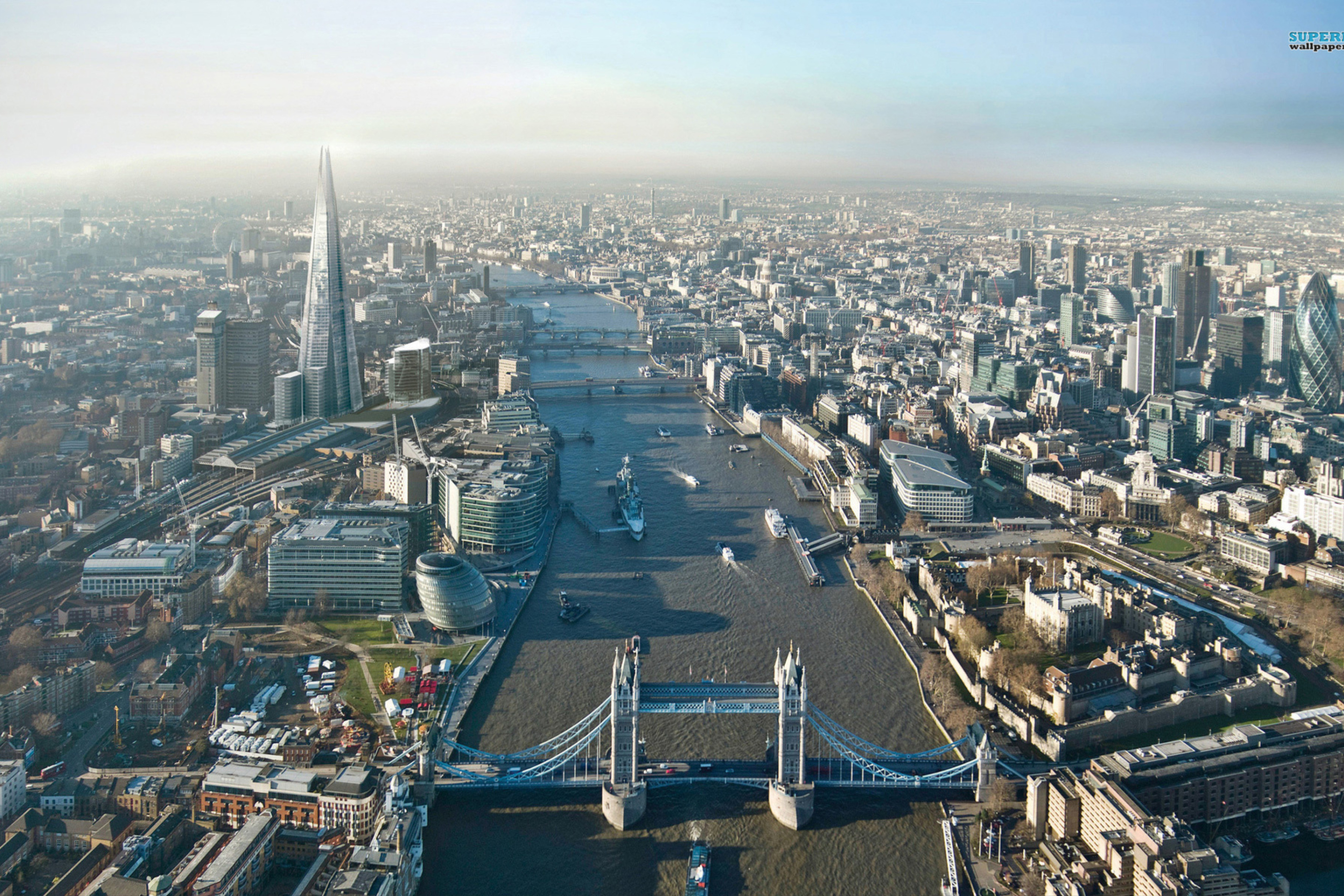 Fondo de pantalla River Thames London England 2880x1920