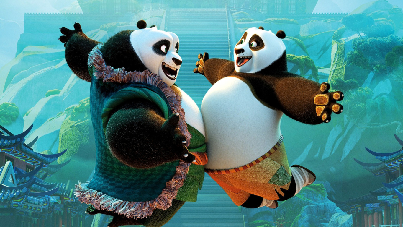 Обои Kung Fu Panda 3 DreamWorks 1366x768