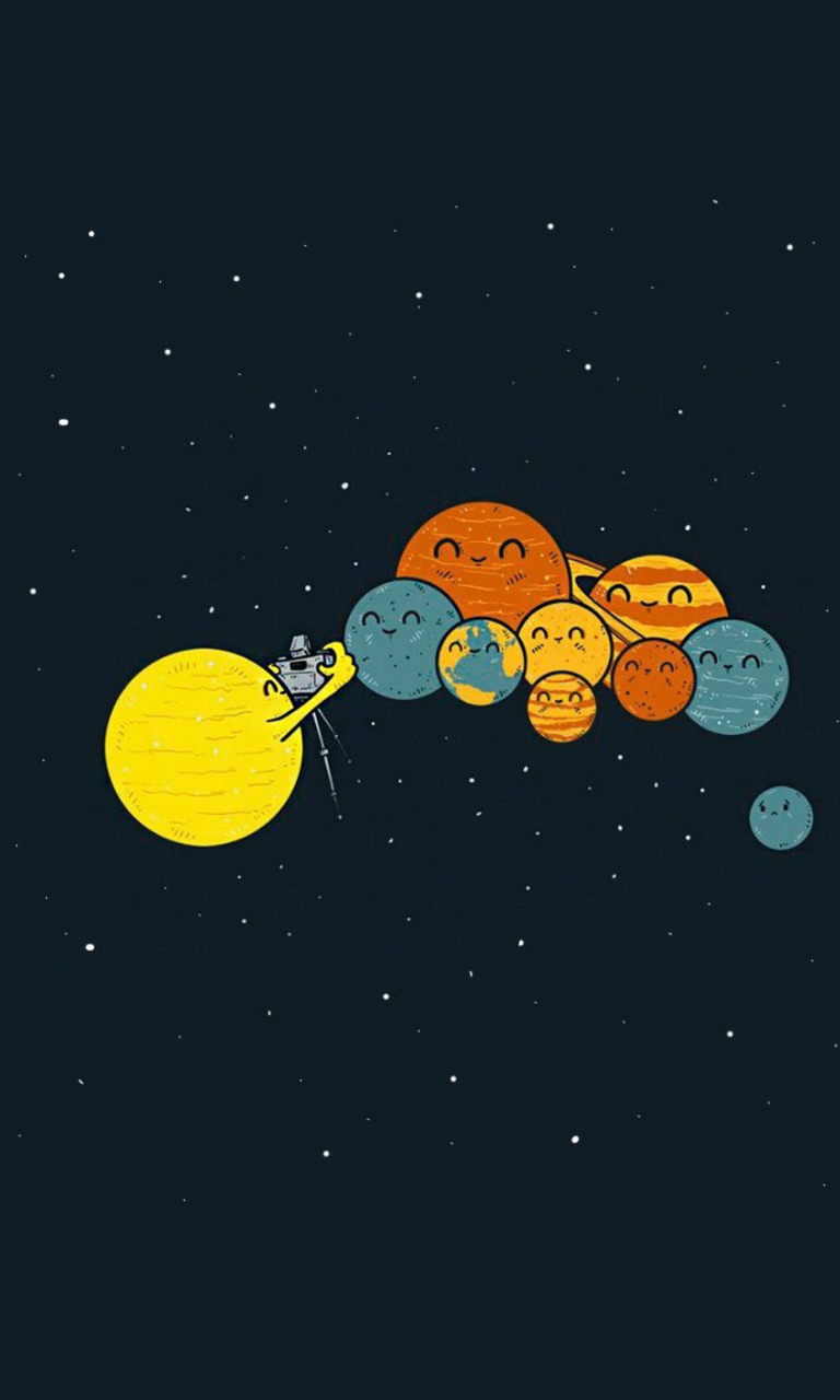 Sun And Planets Funny wallpaper 768x1280