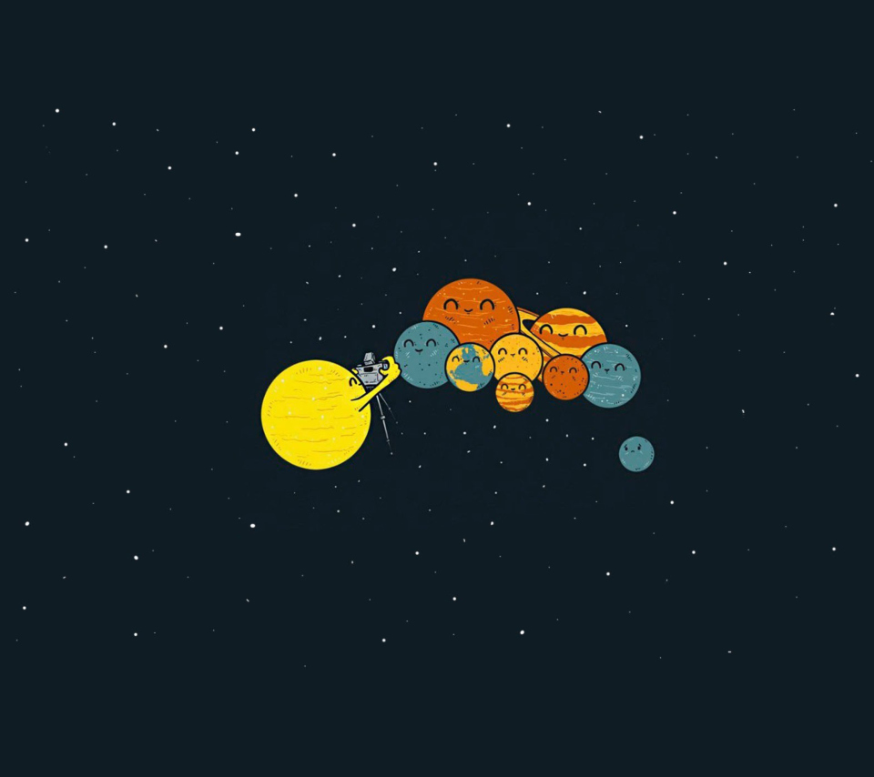 Обои Sun And Planets Funny 960x854