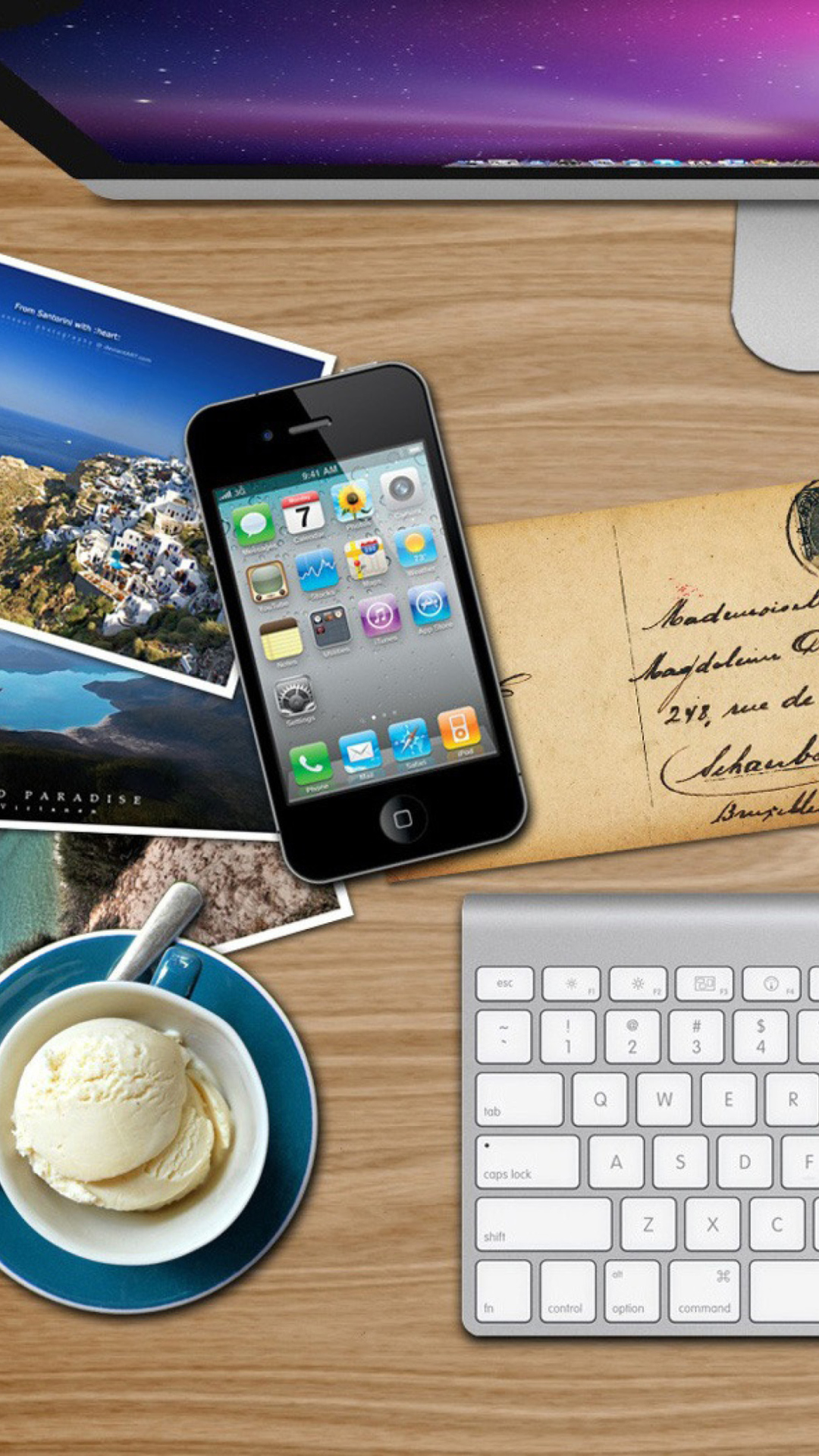 Screenshot №1 pro téma Apple Table with Postcards 1080x1920