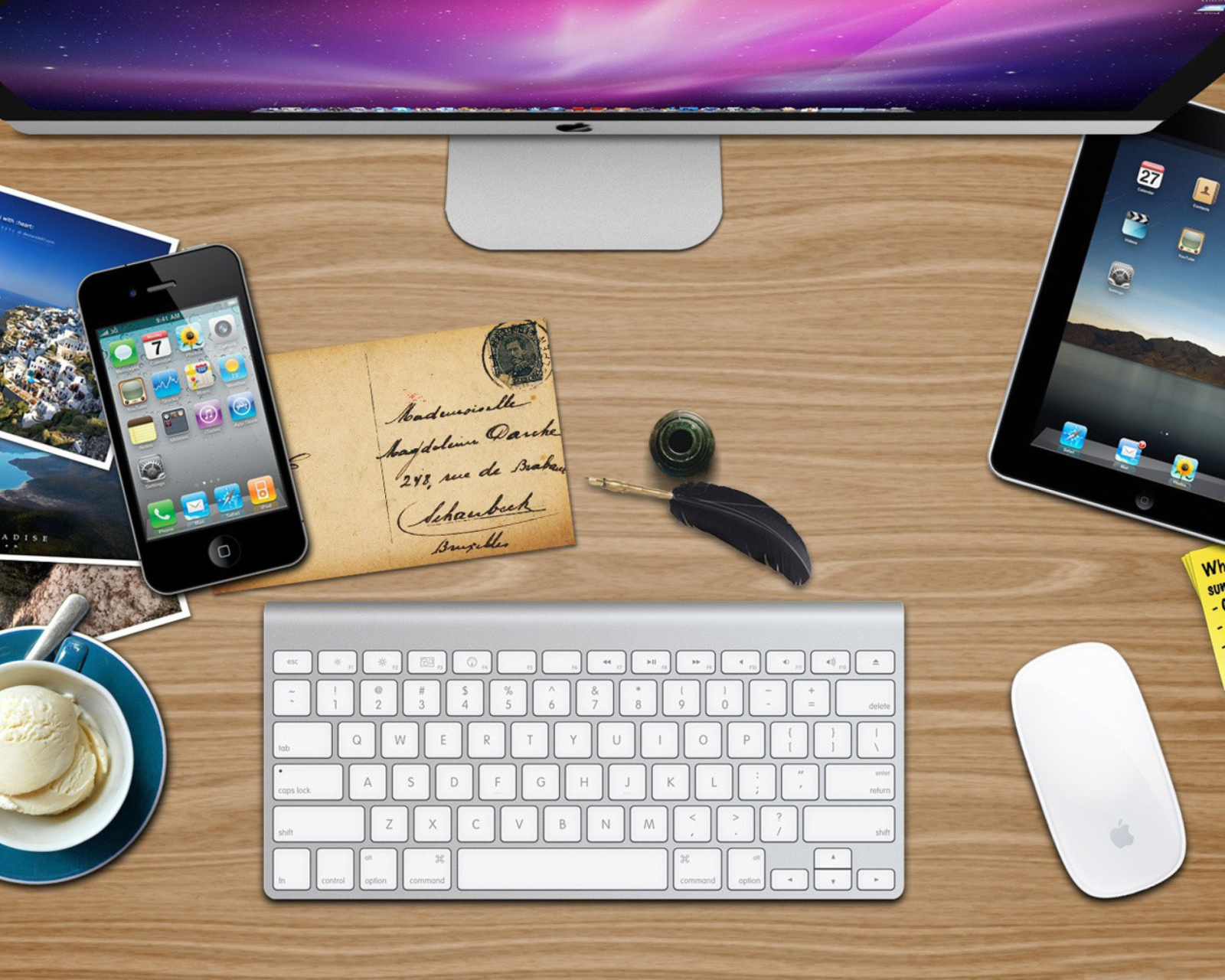 Screenshot №1 pro téma Apple Table with Postcards 1600x1280