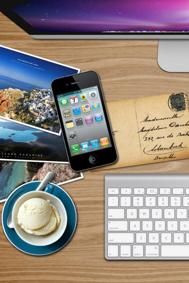 Screenshot №1 pro téma Apple Table with Postcards 640x960