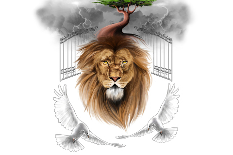 Sfondi Lion Painting 480x320