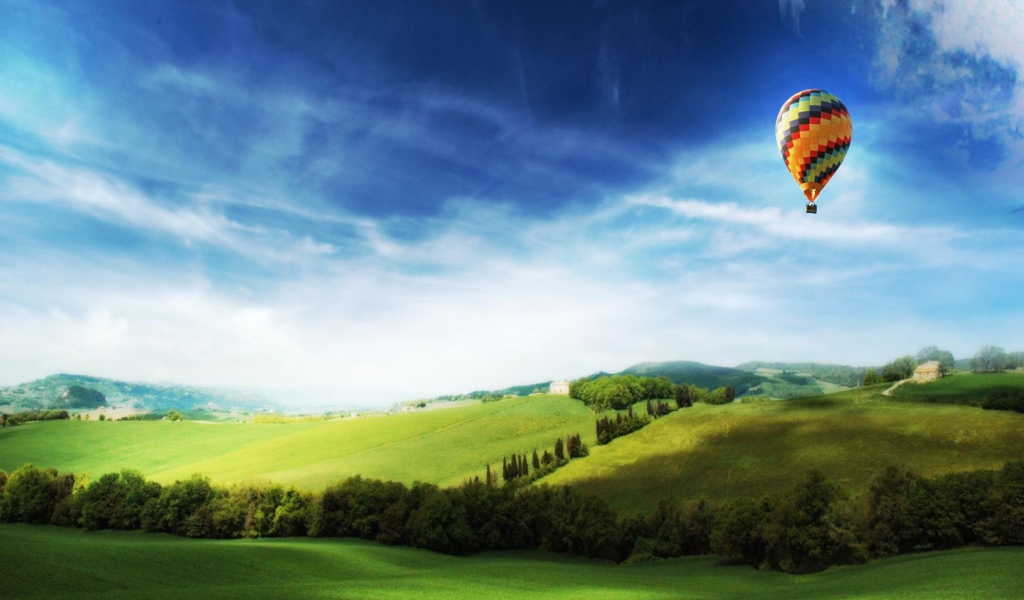 Das Air Balloon In Sky Wallpaper 1024x600