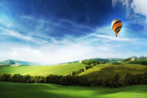 Screenshot №1 pro téma Air Balloon In Sky 480x320