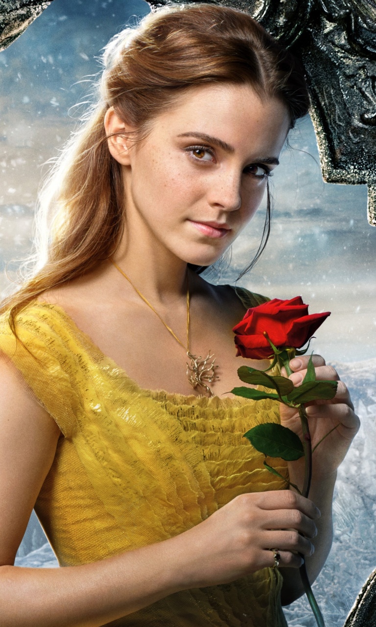 Обои Beauty and the Beast Emma Watson 768x1280