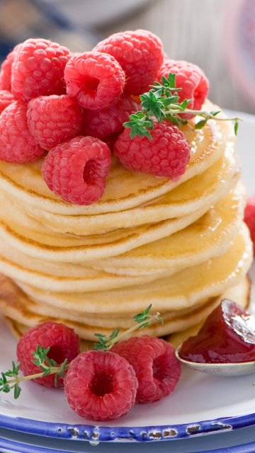 Screenshot №1 pro téma Tasty Raspberry Pancakes 360x640