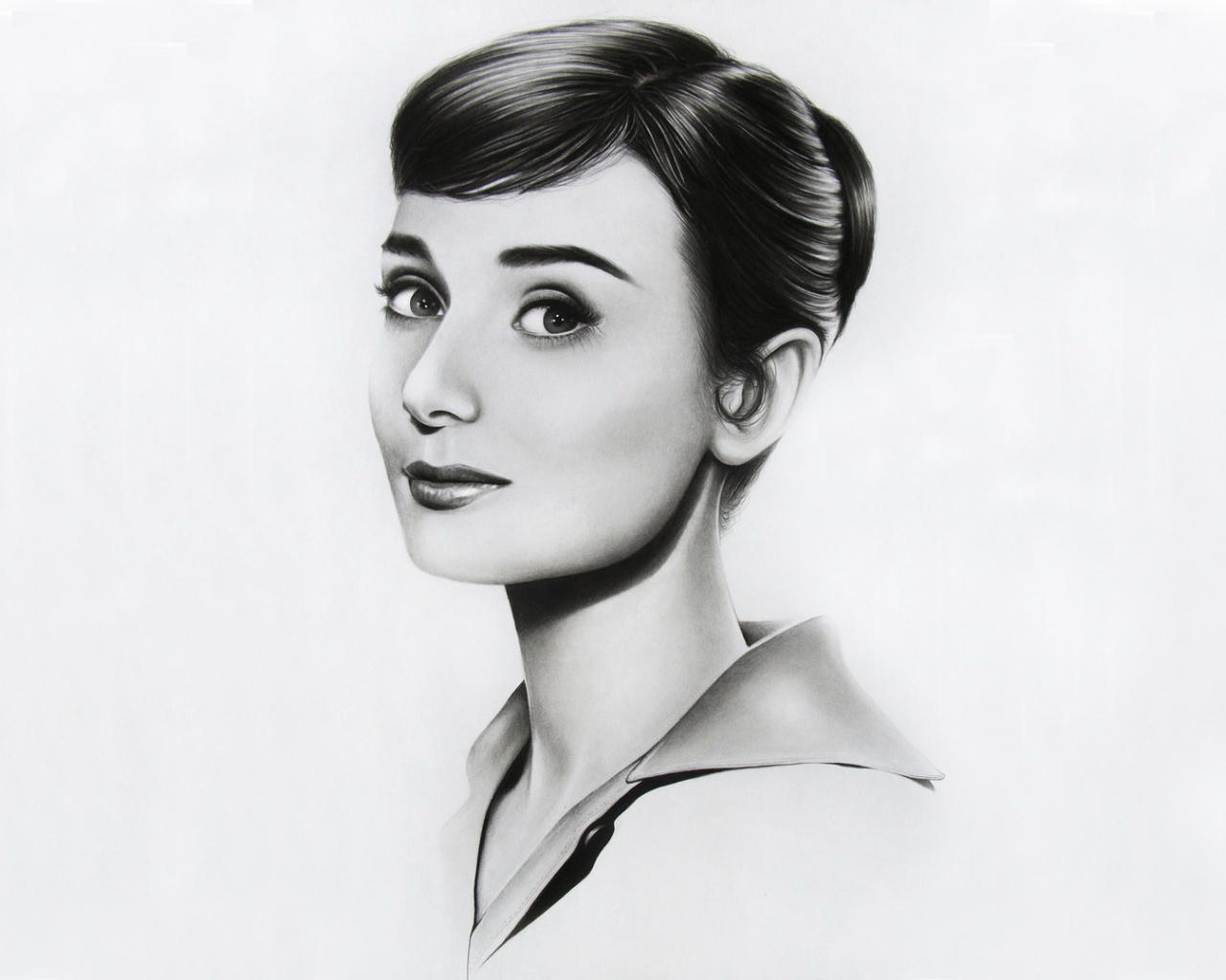 Fondo de pantalla Audrey Hepburn Portrait 1280x1024