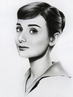 Das Audrey Hepburn Portrait Wallpaper 240x320