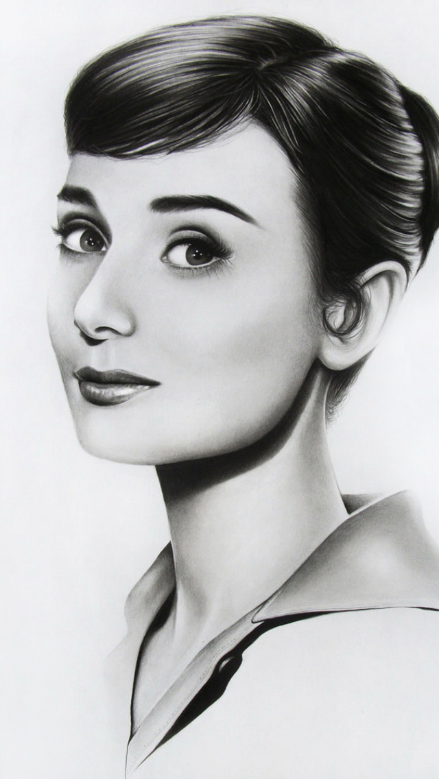 Audrey Hepburn Portrait wallpaper 640x1136