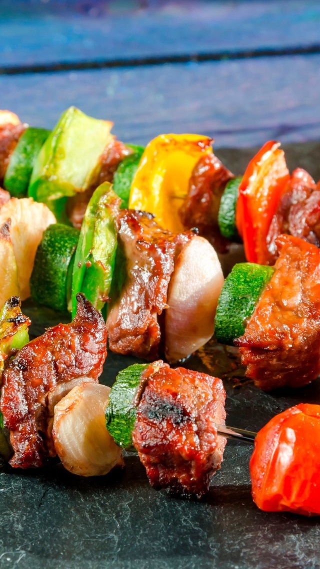 Shish kebab barbecue wallpaper 640x1136