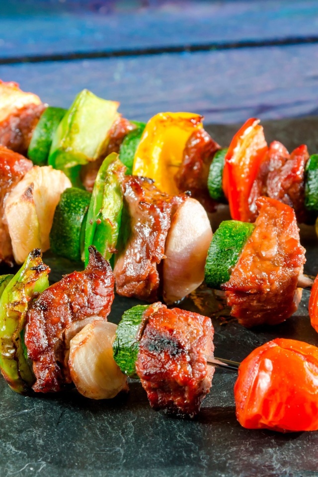 Fondo de pantalla Shish kebab barbecue 640x960