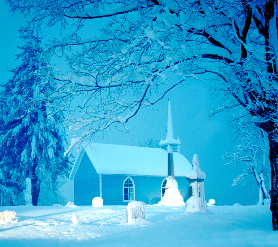 Обои Winter Church and Chapel 1080x960