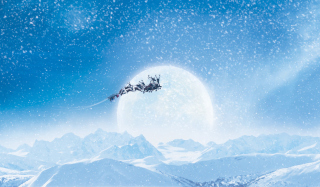 Santa's Sleigh And Reindeers Wallpaper for Android, iPhone and iPad