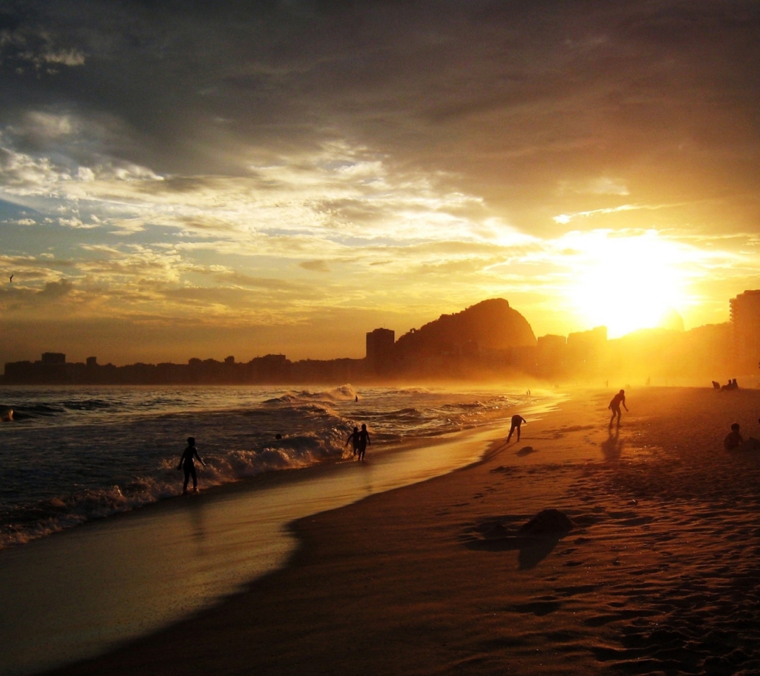Copacabana Beach Sunset wallpaper 1080x960