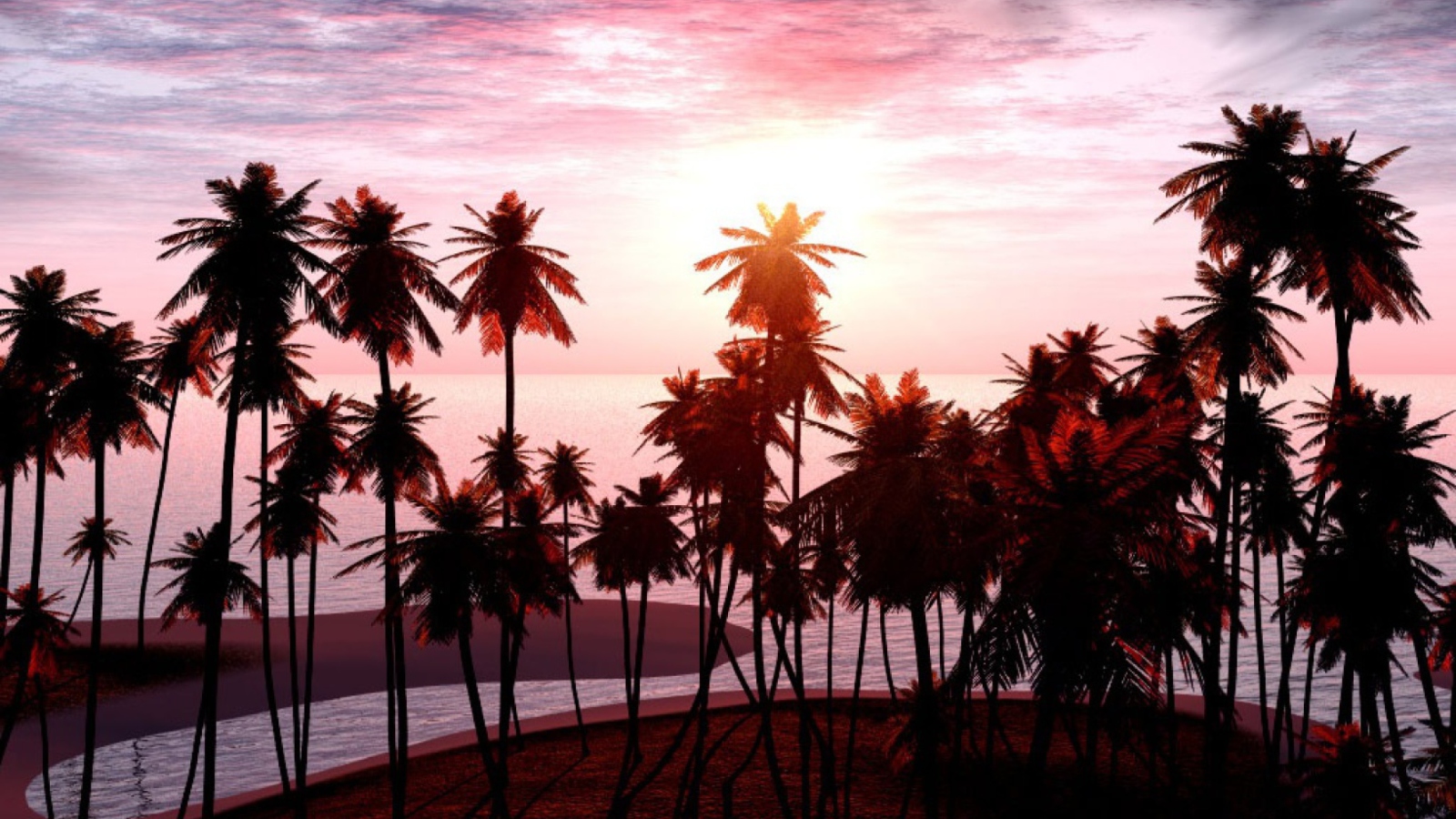 Pink Sunset screenshot #1 1600x900