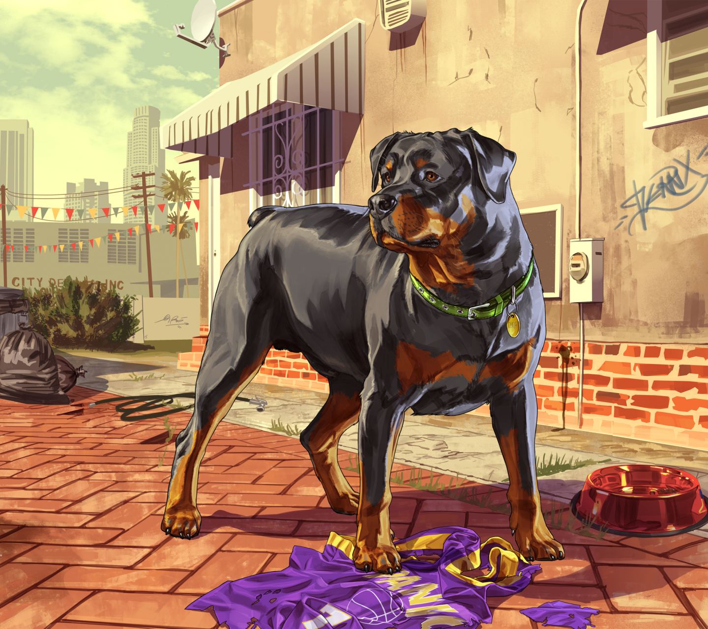 Sfondi Grand Theft Auto V Dog 1440x1280