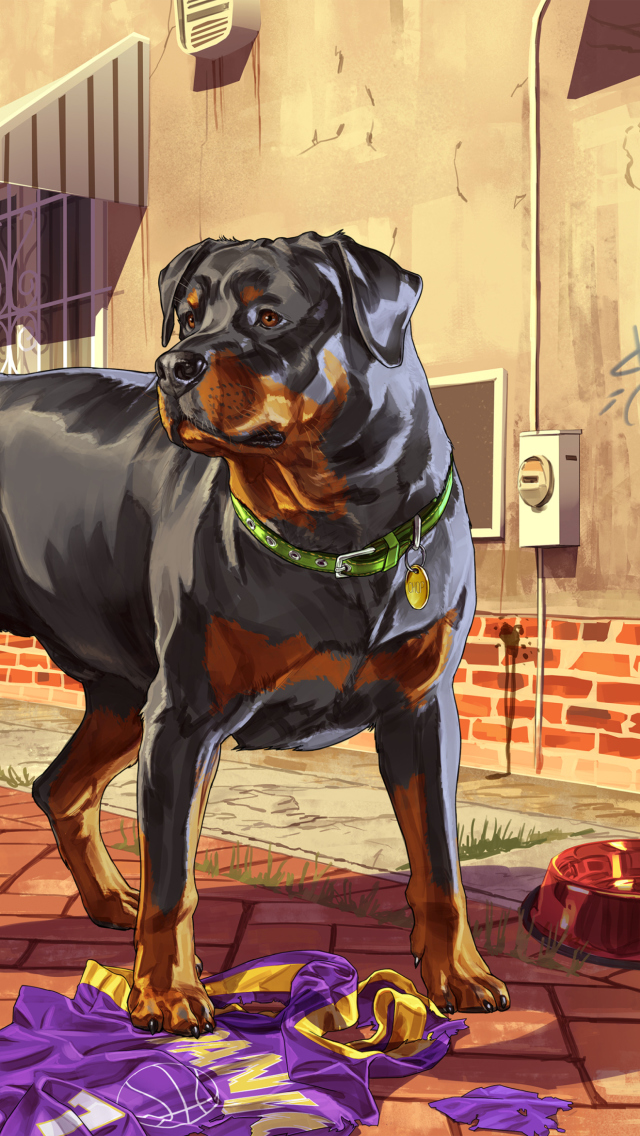 Grand Theft Auto V Dog wallpaper 640x1136